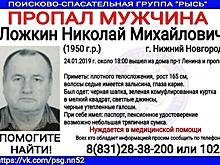 68-летний Михаил Ложкин пропал в Нижнем Новгороде