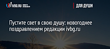 Пустите свет в свою душу: новогоднее поздравлением редакции ivbg.ru