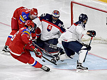 Второй период матча Россия — Словакия задержан из-за проблем со льдом