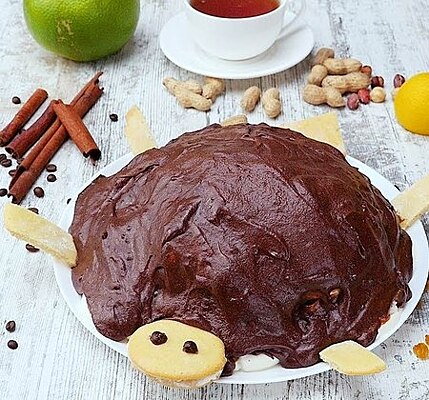 Торт черепаха с печеньем и сметаной без выпечки