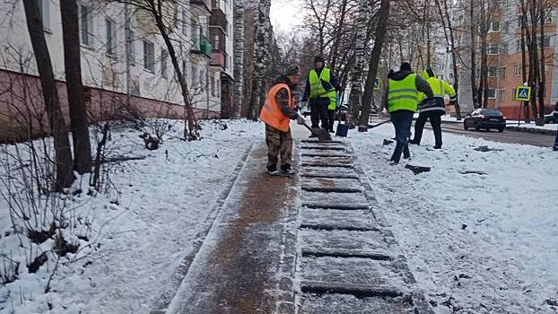 Коммунальные службы Вологды круглосуточно устраняют гололёд