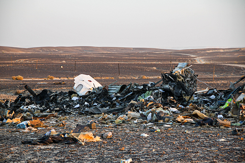 Место крушения российского самолета Airbus A321 в Египте, 2015 год