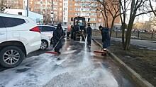 В Северном Бутове коммунальные службы провели вторую весеннюю промывку дорожной сети