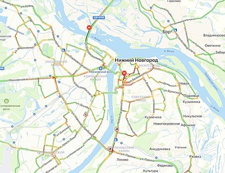 Огромные пробки образовались в Нижнем Новгороде вечером 7 ноября