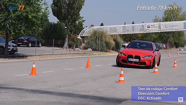 BMW M4 Competition 2021 года борется со страшным лосевым тестом