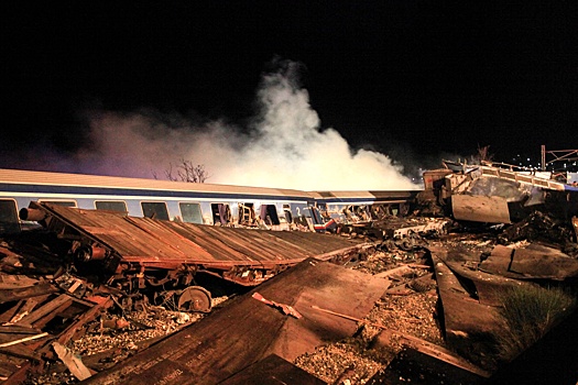 В Греции произошла крупнейшая железнодорожная катастрофа в истории страны