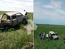 Автомобиль с детьми перевернулся после аварии под Новосибирском