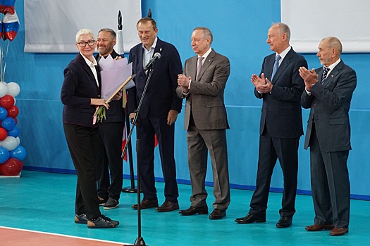 Николай Патрушев принял участие в открытии волейбольного зала в Сестрорецке