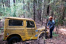 Видео: спасение раритетного Suzuki Jimny из горного плена, в котором внедорожник провел полвека