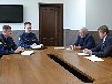 Заместитель начальника УФСИН России по Воронежской области Павел Хатунцев и президент Торгово-промышленной палаты региона Сергей Петровский провели рабочую встречу