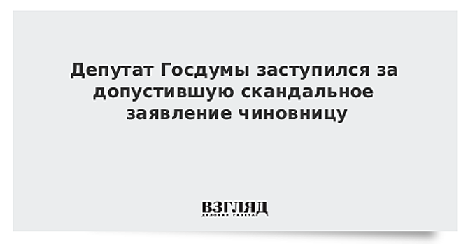 Депутат Госдумы заступился за допустившую скандальное заявление чиновницу