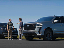 Новейший Cadillac Escalade-V свели в дрэг-гонке с Mercedes-AMG G 63 и Range Rover P530