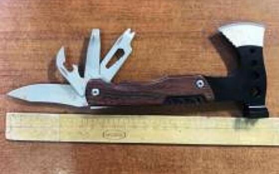 Рязанец пытался пронести в зал суда складной нож с топориком