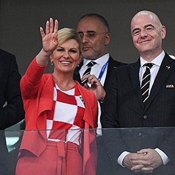 Президент Хорватии по-русски поблагодарила Россию за чемпионат