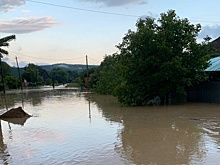 В районе Горячего Ключа из-за подъема воды в реке начался потоп