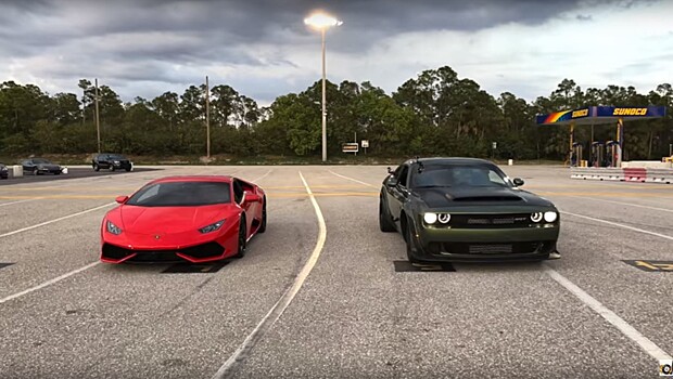 Автобаттл: Dodge Challenger SRT Demon против Lamborghini Huracan LP 610-4