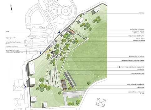 В курганском городе на месте горки для катаний построят парк. Эскиз