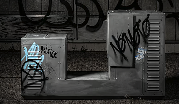 Мотоцикл замаскировали под будку трансформатора