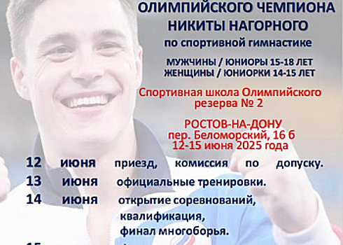Кубок олимпийского чемпиона Никиты Нагорного пройдет в Ростове