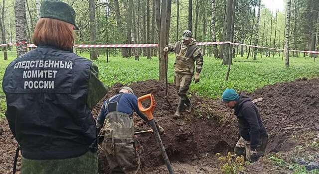 В Гатчине найдены останки убитых фашистами мирных жителей