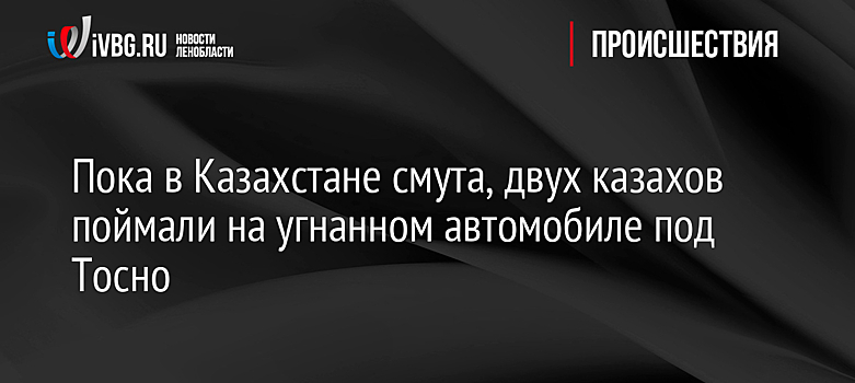 Пока в Казахстане смута, двух казахов поймали на угнанном автомобиле под Тосно