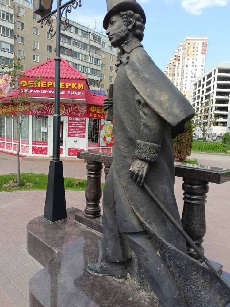 В Энгельсе вандалы отломили часть трости на уникальномй памятнике Пушкину
