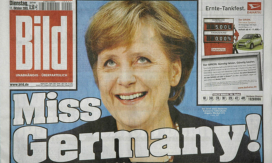 Ангела Меркель на первой полосе газеты Bild, 2005 год
