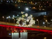 В Красноярске из кабриолета во время движения запустили фейерверк