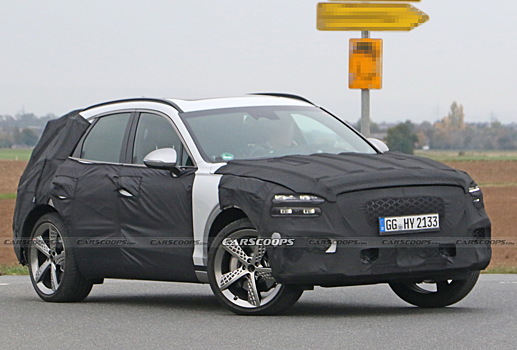 		 			Genesis GV70 готовится к дебюту: новая порция шпионских фото 		 	