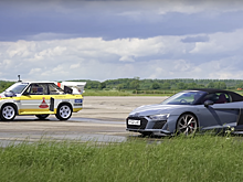 Классическую гоночную Audi сравнили в дрэге с современным дорожным спорткаром