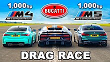 Видео: гонка Bugatti Chiron Super Sport против двух 1000-сильных BMW
