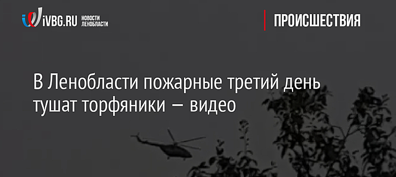В Ленобласти пожарные третий день тушат торфяники — видео