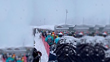 В Сочи из-за снегопадов образовались огромные очереди на горнолыжном курорте