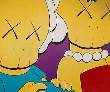 Картина художника KAWS под названием «Kimpsons» ушла с молотка за баснословную сумму