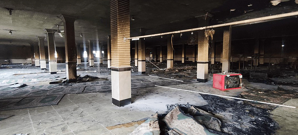 Мечеть города Серабле после протестов