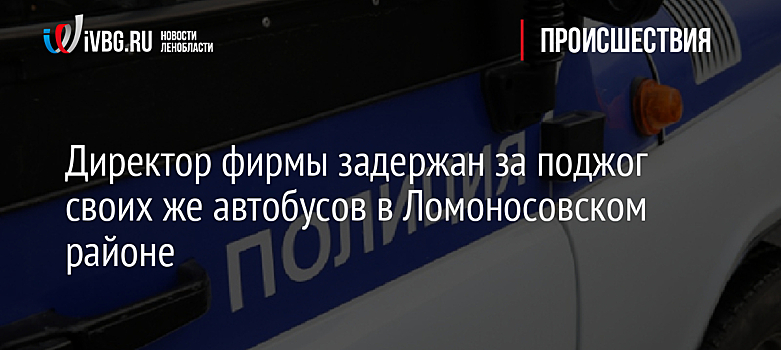 Директор фирмы задержан за поджог своих же автобусов в Ломоносовском районе