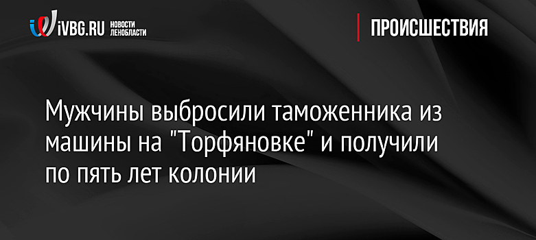 Мужчины выбросили таможенника из машины на "Торфяновке" и получили по пять лет колонии