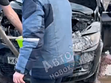 Автомобиль вспыхнул в кузбасском поселке