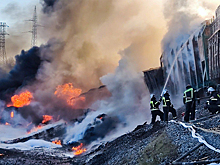 Появилось видео сильного пожара после ЧП в регионе РФ