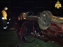 Под Калугой перевернулся автомобиль