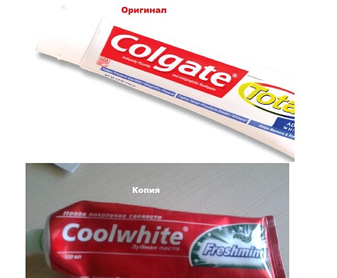 Зубная паста Colgate уже не в моде, лучше выбрать Coolwhite. Примечательно, что сохранены особенности оформления и упаковки.