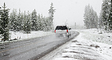 Из-за снегопада и гололёда в Амурской области затруднено движения на трассах, появляются пробки