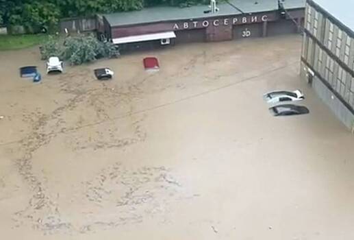 В Москве из-за дождей под воду ушли автосервис и мойка