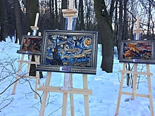 В Химках птиц накормили картинами из семечек