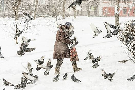 Российский город завалило снегом