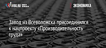 Завод из Всеволожска присоединился к нацпроекту «Производительность труда»