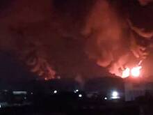 Пожар в аэропорту Пскова попал на видео