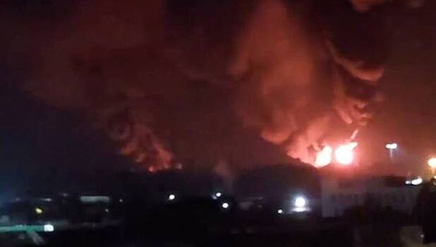 Пожар в аэропорту Пскова попал на видео