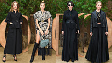 Наталья Водянова, Елена Перминова, Моника Беллуччи и Дженнифер Лоуренс на показе Dior