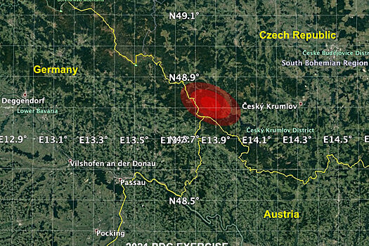 NASA "уничтожило" часть Чехии вымышленным астероидом